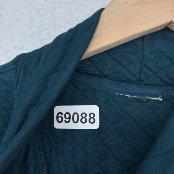 LL BEAN Sweatshirt Womens S Diamond Quilted Mockneck Pullover Blue - Picture 14 of 14